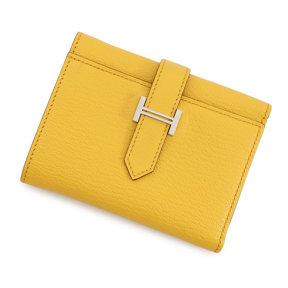 HERMES Bean combine Jaune Ambre Chevre Myzore Goatskin