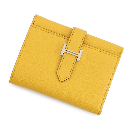 HERMES Bean combine Jaune Ambre Chevre Myzore Goatskin