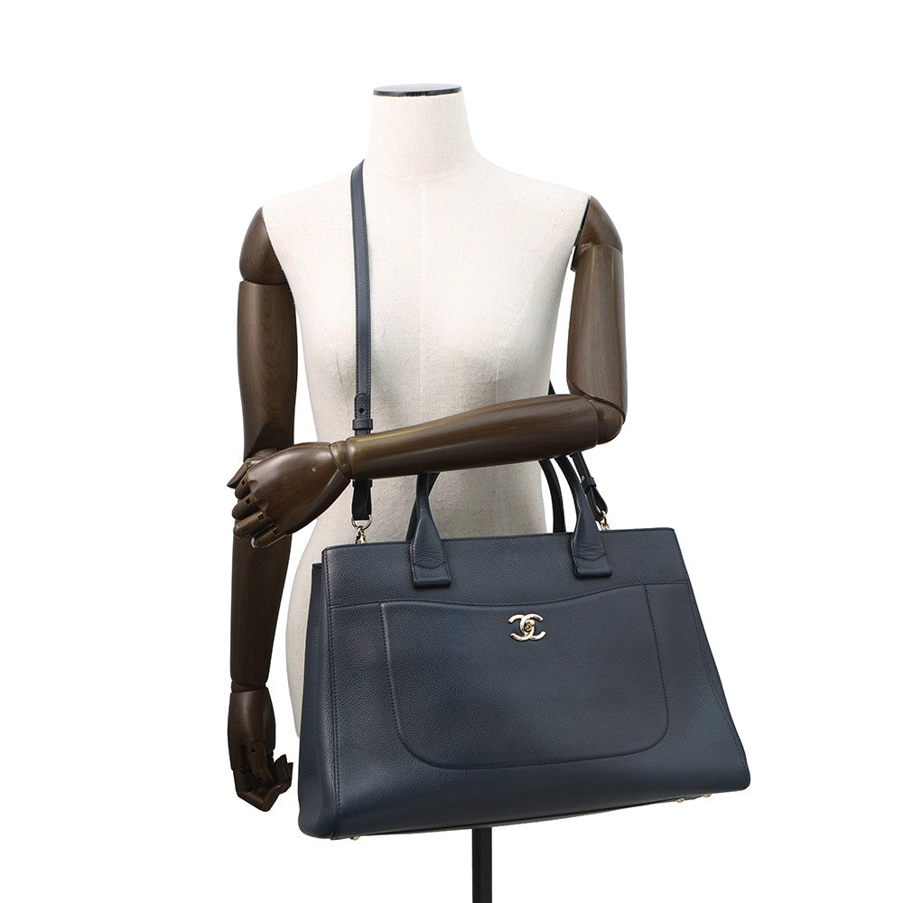CHANEL Neo Executive 2WAY Tote Bag NavyA69931 Leather Size Large