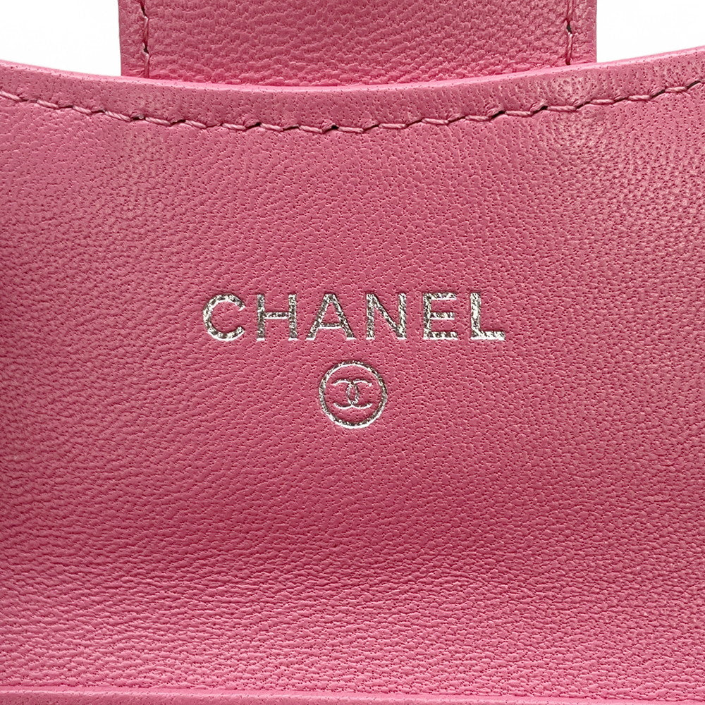 CHANEL Matelasse ChainShoulder Coin purse PinkAP2569 Lambskin