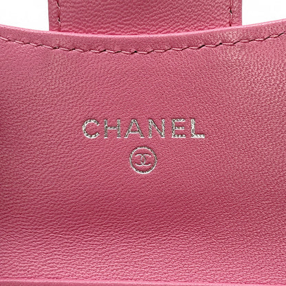 CHANEL Matelasse ChainShoulder Coin purse PinkAP2569 Lambskin