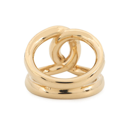 CHANEL CC logo Ring Size Approximately No. 12 Black/WhiteABD000 Gold Plated