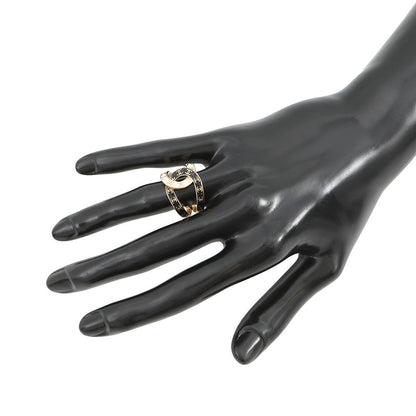 CHANEL CC logo Ring Size Approximately No. 12 Black/WhiteABD000 Gold Plated