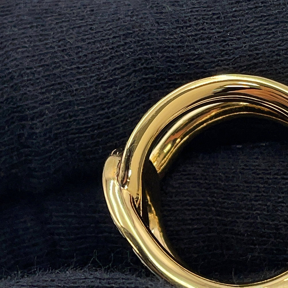 CHANEL CC logo Ring Size Approximately No. 12 Black/WhiteABD000 Gold Plated