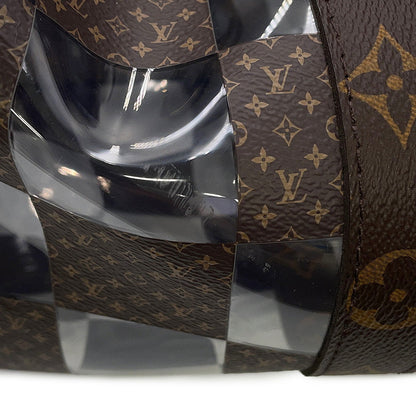 LOUIS VUITTON Keepall Bandouliere Travel Bag 22AW Brown/TransparentM20864 Monogram Chess PVC Size 50