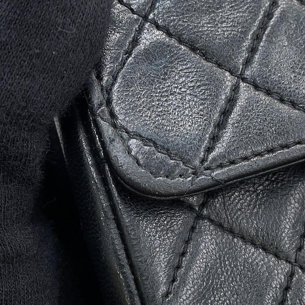 CHANEL Matelasse ChainShoulder Black Lambskin Size Mini mini