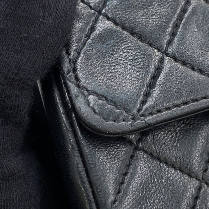 CHANEL Matelasse ChainShoulder Black Lambskin Size Mini mini