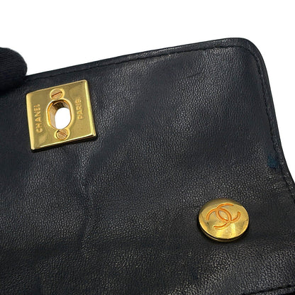 CHANEL Matelasse ChainShoulder Black Lambskin Size Mini mini