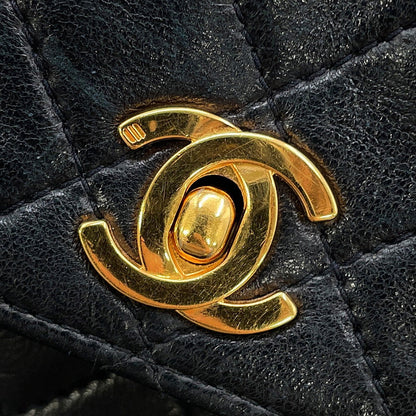 CHANEL Matelasse ChainShoulder Black Lambskin Size Mini mini