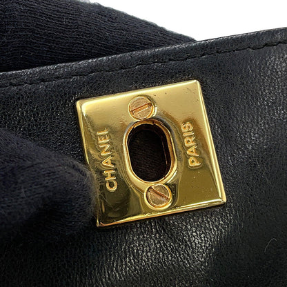 CHANEL Matelasse ChainShoulder Black Lambskin Size Mini mini