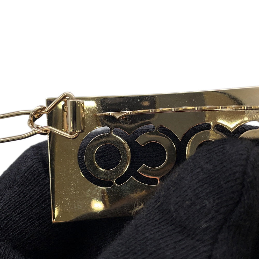 CHANEL COCO Barrette Champagne Gold/Pink Metal Rhinestone