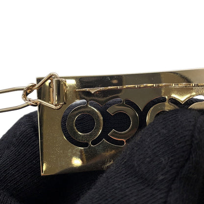 CHANEL COCO Barrette Champagne Gold/Pink Metal Rhinestone