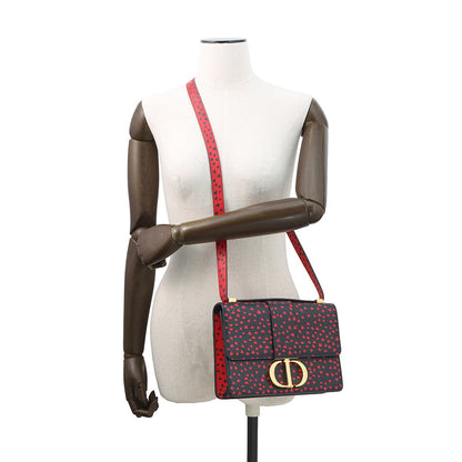 Dior Montaigne Heart Shoulder Bag Navy/Red Leather Size 30