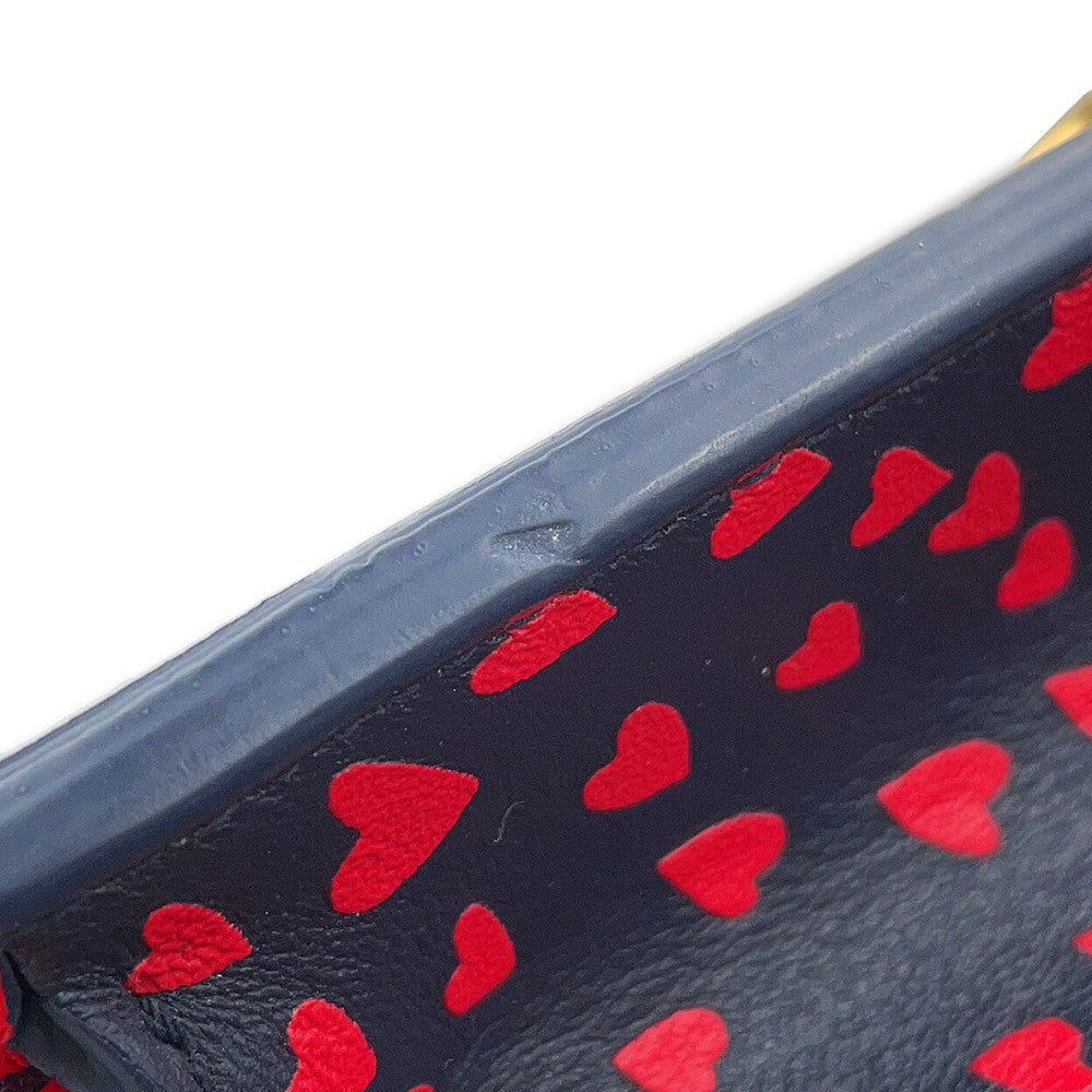 Dior Montaigne Heart Shoulder Bag Navy/Red Leather Size 30