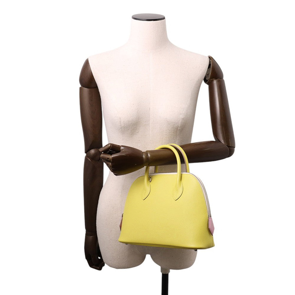 HERMES Bolide 1923 Lime/Mauve Sylvestre/Nata Epsom Size 25