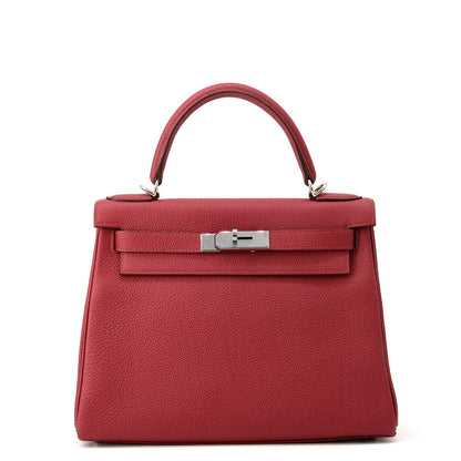 HERMES Kelly Retourne Ruby Togo Leather Size 28