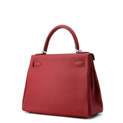 HERMES Kelly Retourne Ruby Togo Leather Size 28