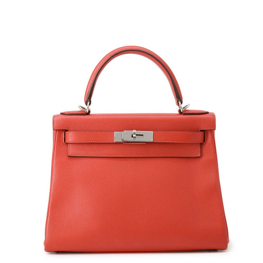 HERMES Kelly Retourne Rouge Coeur/Rouge Grenat Evercolor Size 28