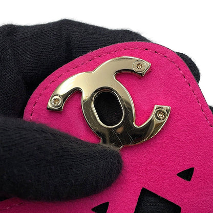 CHANEL Punching Chain Shoulder Bag Black/PinkAS2376 Calf Leather Size 25