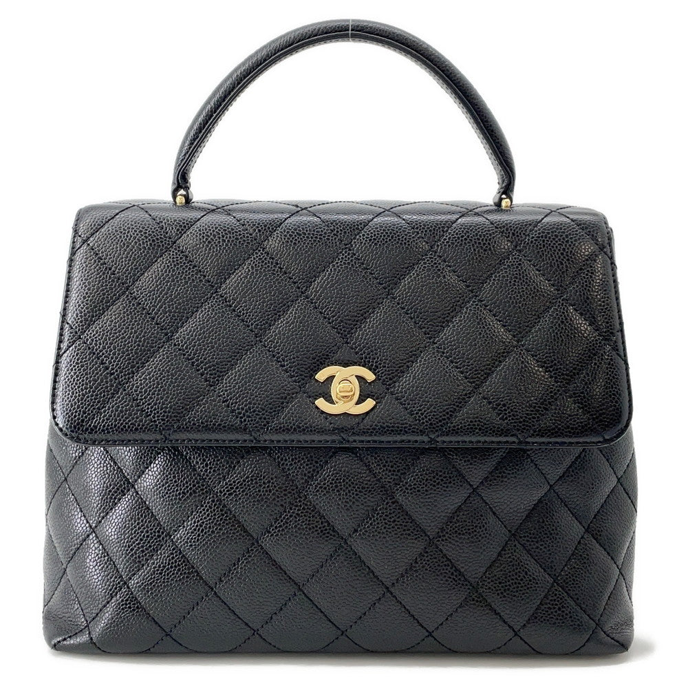 CHANEL Matelasse Top Handle Bag BlackA12397 Caviar Leather