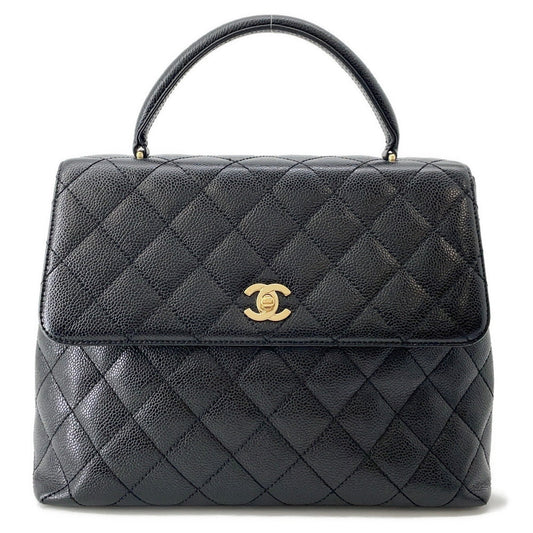 CHANEL Matelasse Top Handle Bag BlackA12397 Caviar Leather