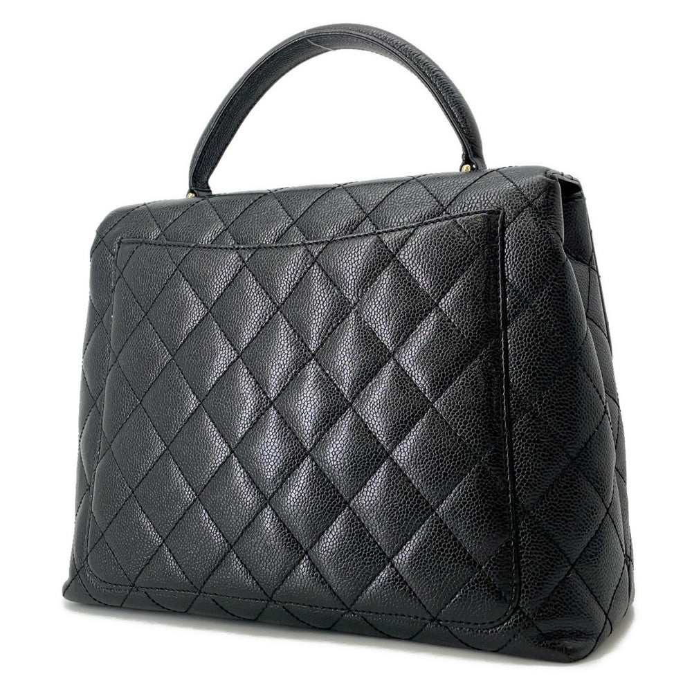 CHANEL Matelasse Top Handle Bag BlackA12397 Caviar Leather