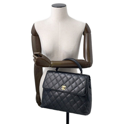 CHANEL Matelasse Top Handle Bag BlackA12397 Caviar Leather
