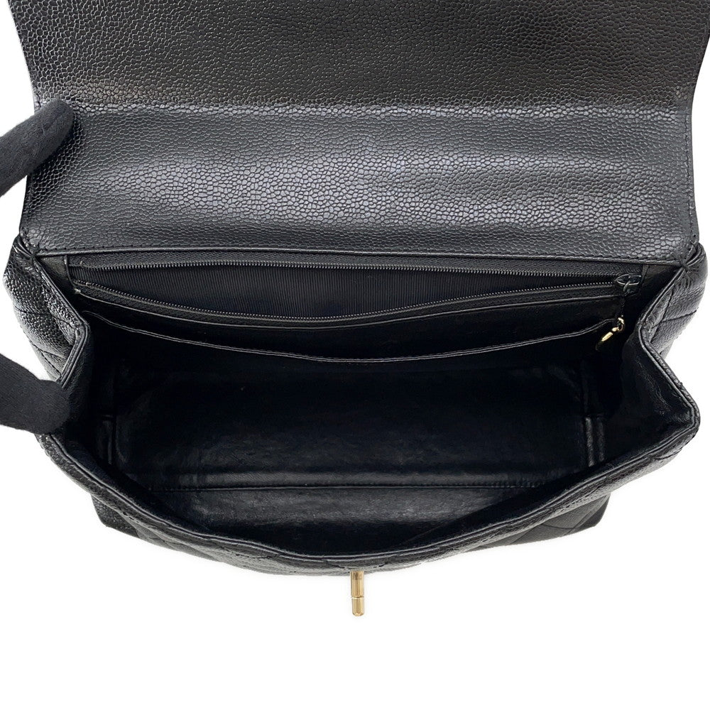 CHANEL Matelasse Top Handle Bag BlackA12397 Caviar Leather