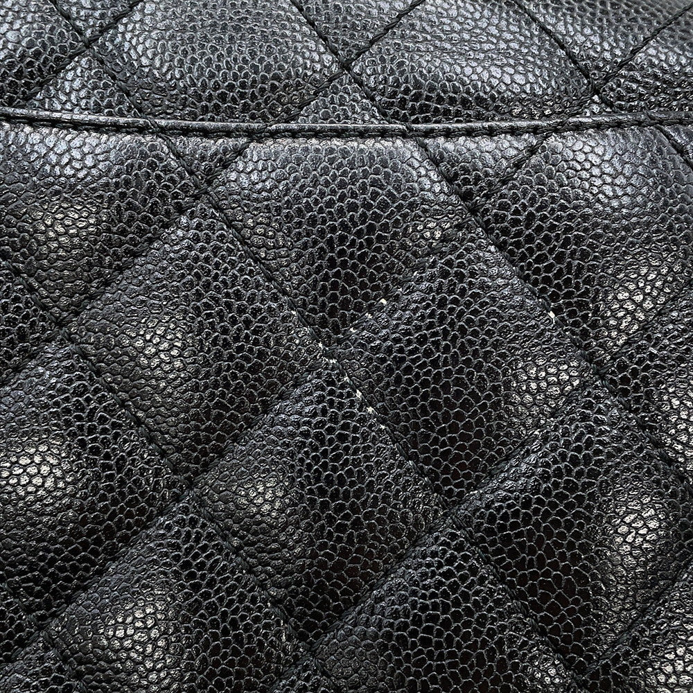 CHANEL Matelasse Top Handle Bag BlackA12397 Caviar Leather