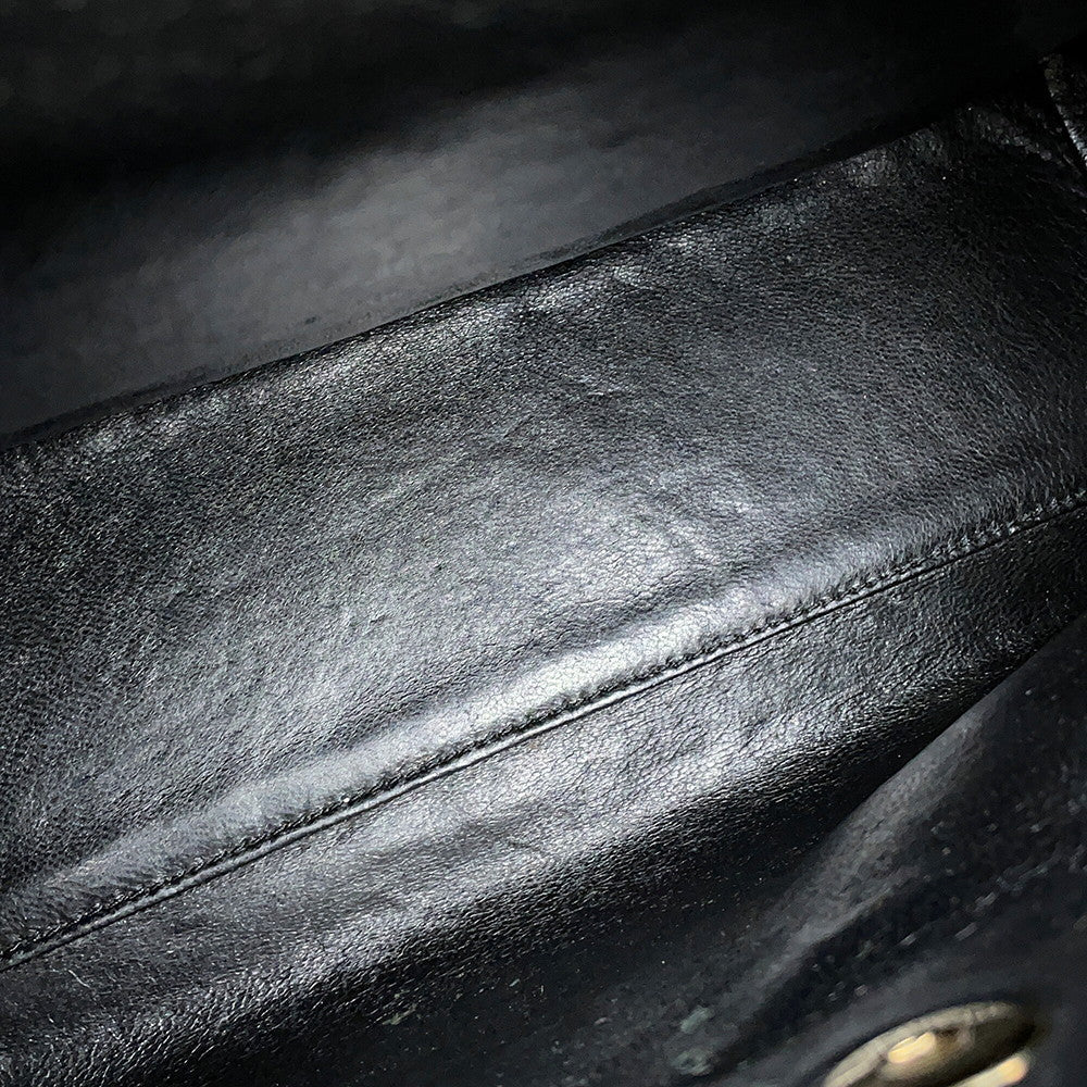 CHANEL Matelasse Top Handle Bag BlackA12397 Caviar Leather