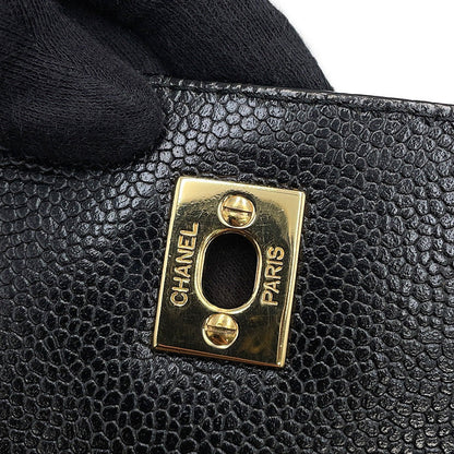 CHANEL Matelasse Top Handle Bag BlackA12397 Caviar Leather