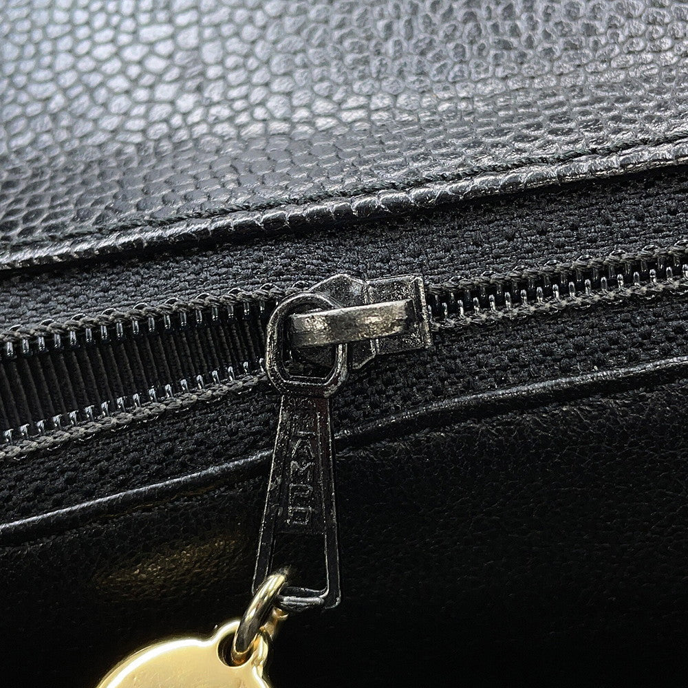 CHANEL Matelasse Top Handle Bag BlackA12397 Caviar Leather