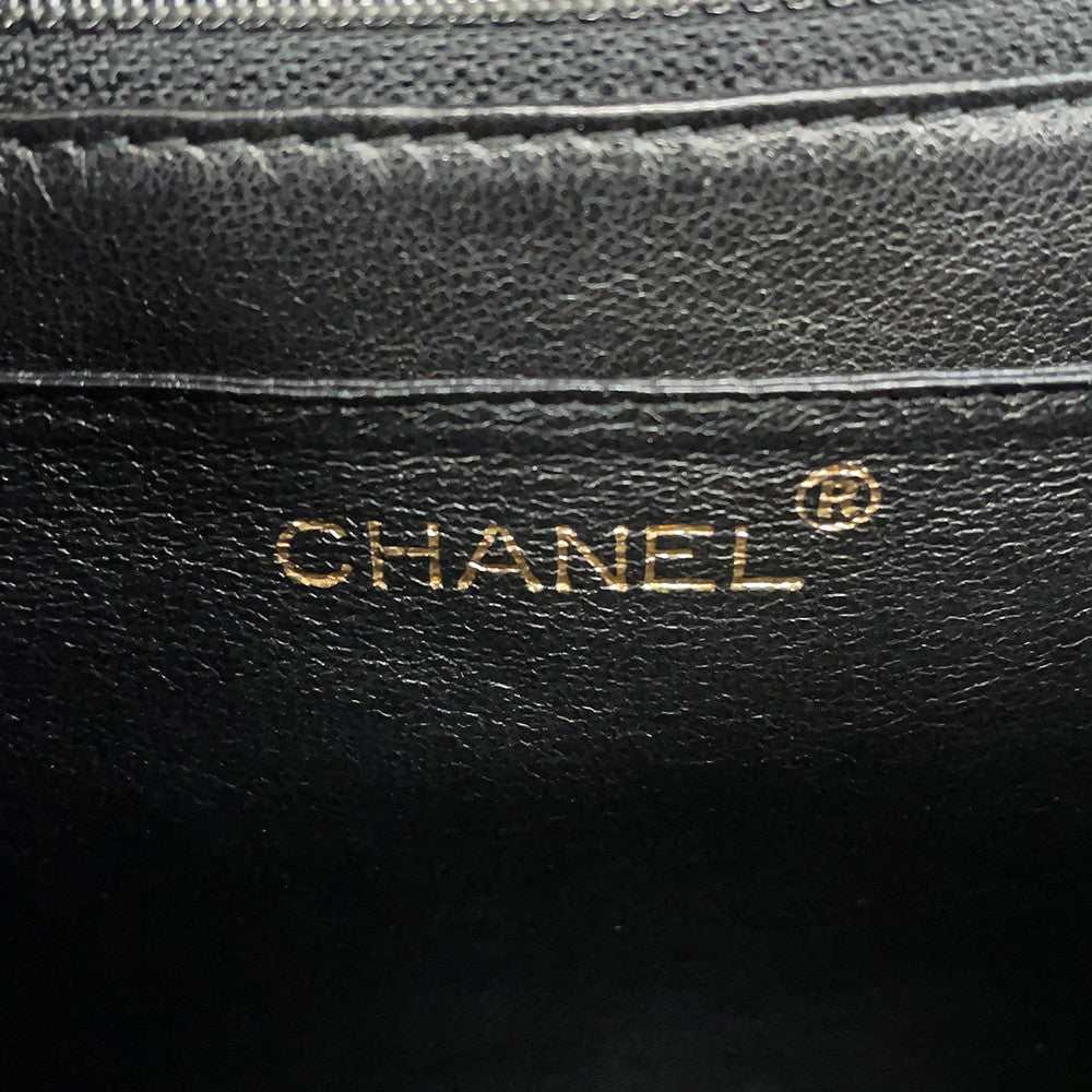 CHANEL Matelasse Top Handle Bag BlackA12397 Caviar Leather
