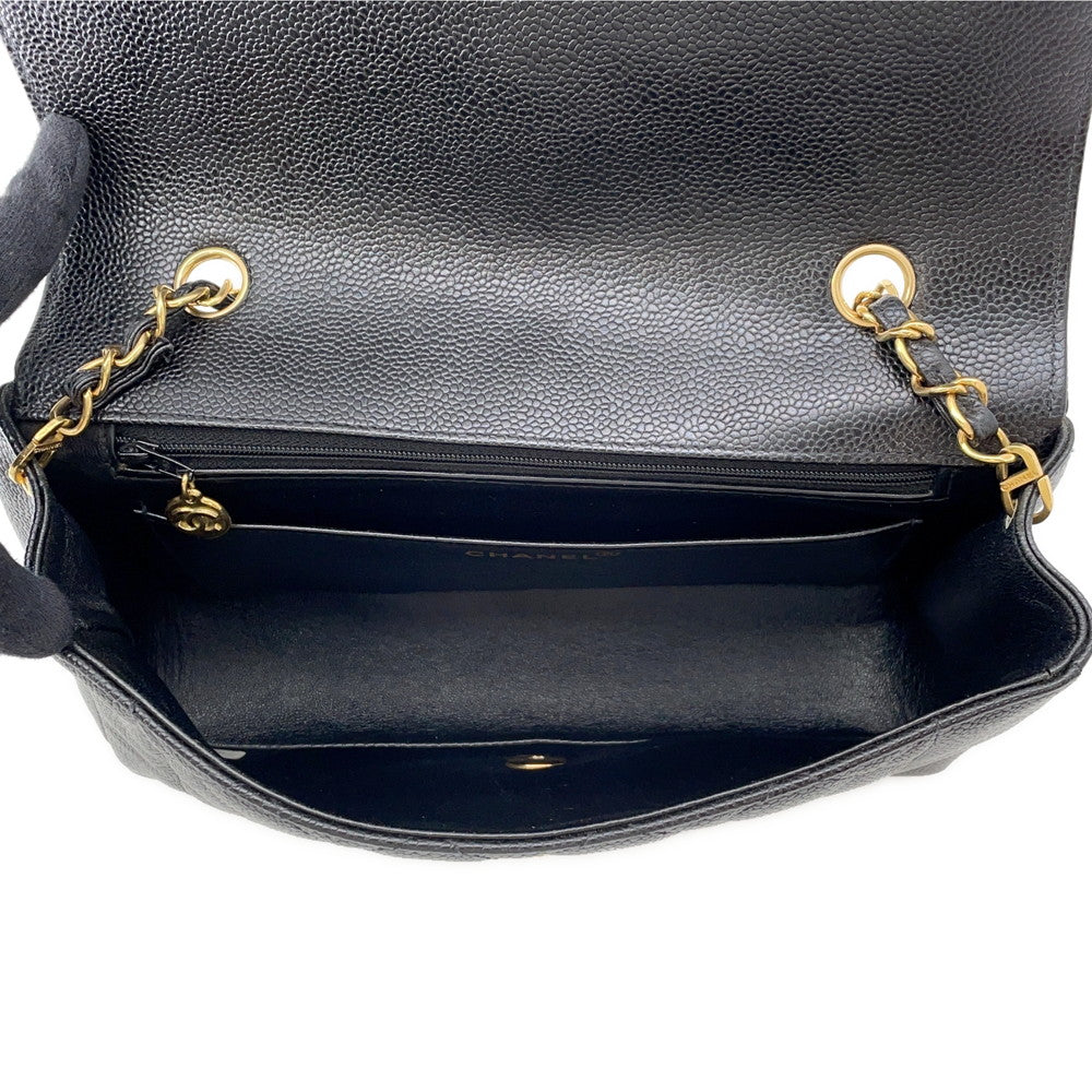 CHANEL Diana Chain Shoulder Bag BlackA01165 Caviar Leather Size 25