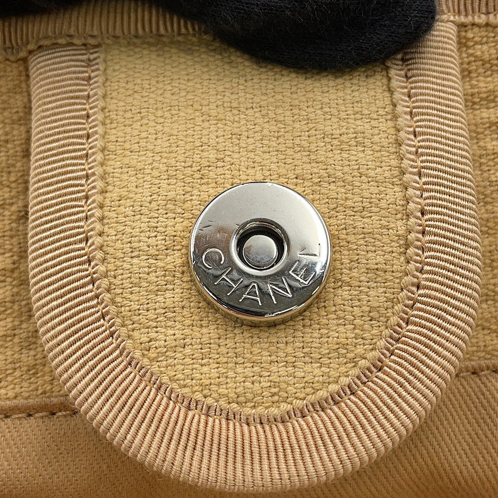 CHANEL Deauville Tote Bag BeigeA67001 Canvas Size MM