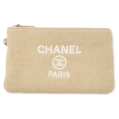 CHANEL Deauville Tote Bag BeigeA67001 Canvas Size MM