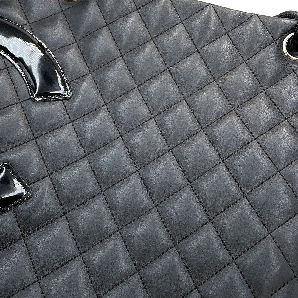 CHANEL Cambon line Tote Bag BlackA25169 Lambskin Size Large
