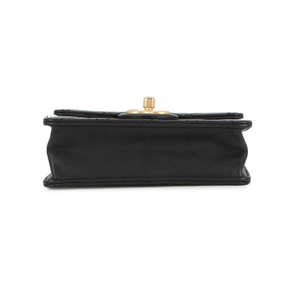 CHANEL Pearl Chain Shoulder Bag BlackAS0584 Lambskin