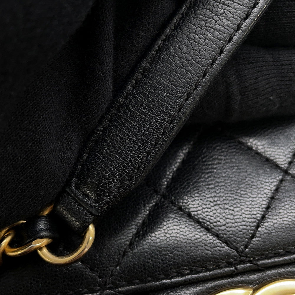 CHANEL Pearl Chain Shoulder Bag BlackAS0584 Lambskin