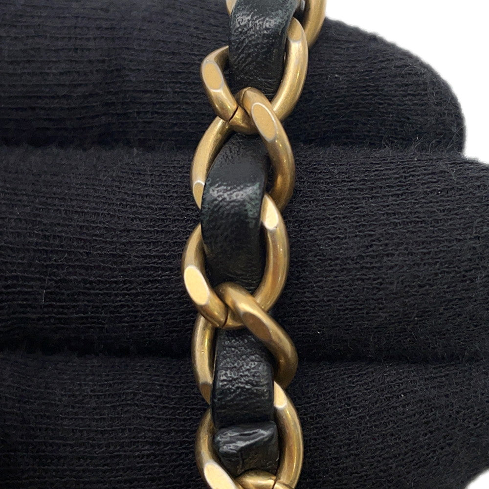 CHANEL Pearl Chain Shoulder Bag BlackAS0584 Lambskin