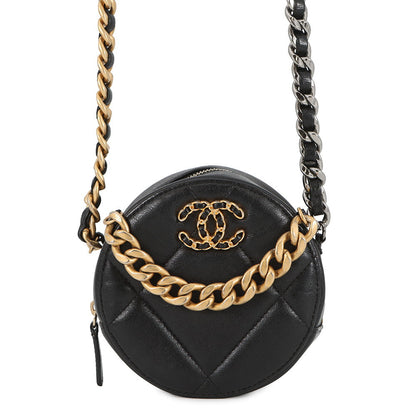 CHANEL CHANEL19 Round ChainShoulder Bag BlackAP0945 Lambskin