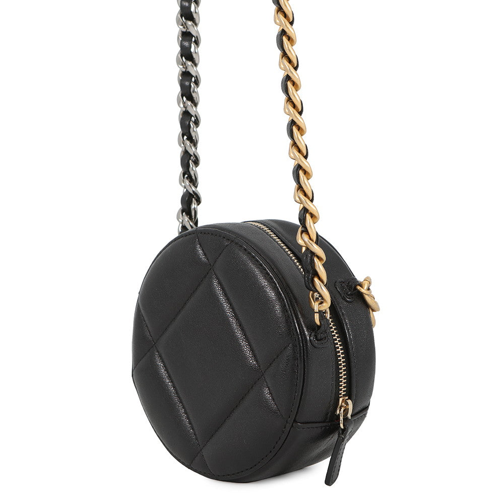 CHANEL CHANEL19 Round ChainShoulder Bag BlackAP0945 Lambskin
