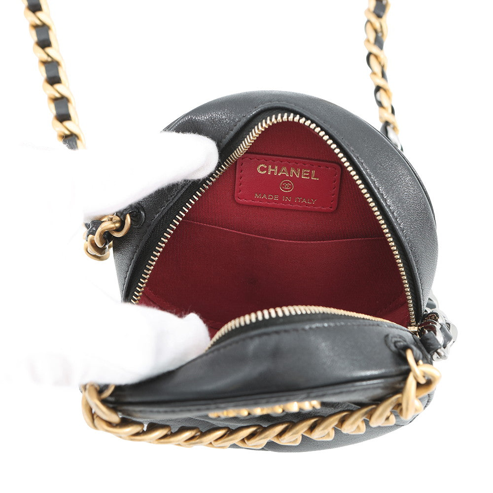 CHANEL CHANEL19 Round ChainShoulder Bag BlackAP0945 Lambskin
