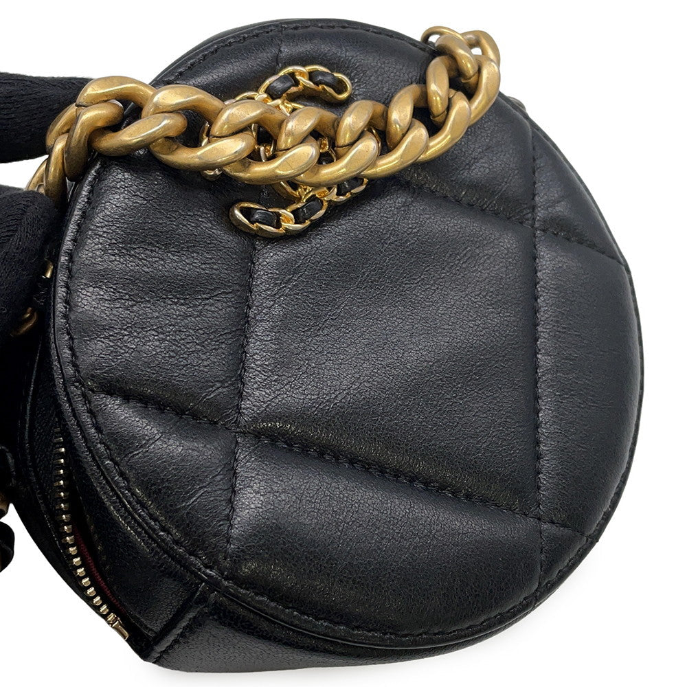 CHANEL CHANEL19 Round ChainShoulder Bag BlackAP0945 Lambskin