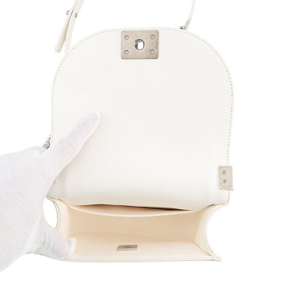 CHANEL Boy Chanel Chain Shoulder Bag WhiteAS3350 Caviar Leather