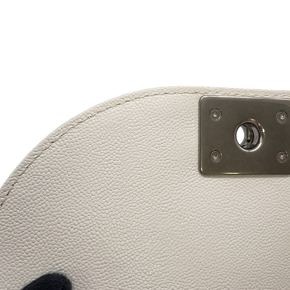 CHANEL Boy Chanel Chain Shoulder Bag WhiteAS3350 Caviar Leather