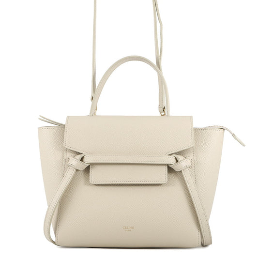 CELINE Belt bag Cream189003 Leather Size Nano