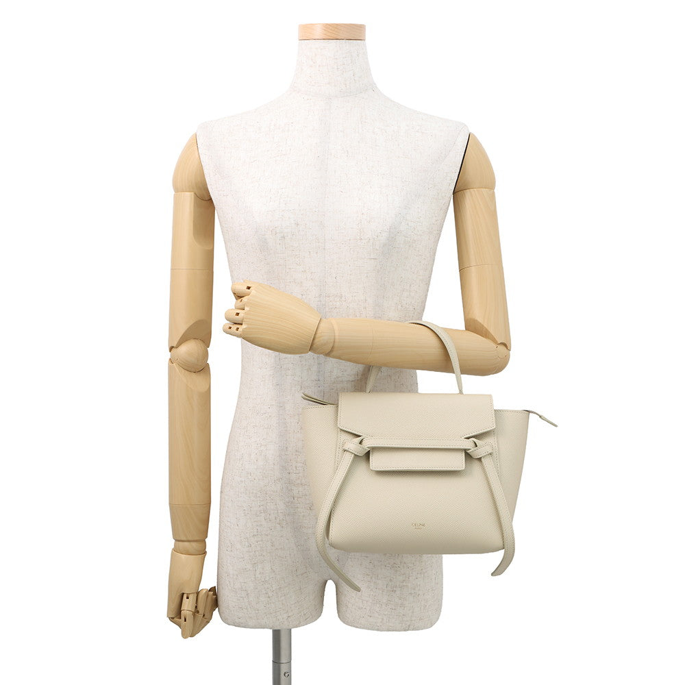 CELINE Belt bag Cream189003 Leather Size Nano