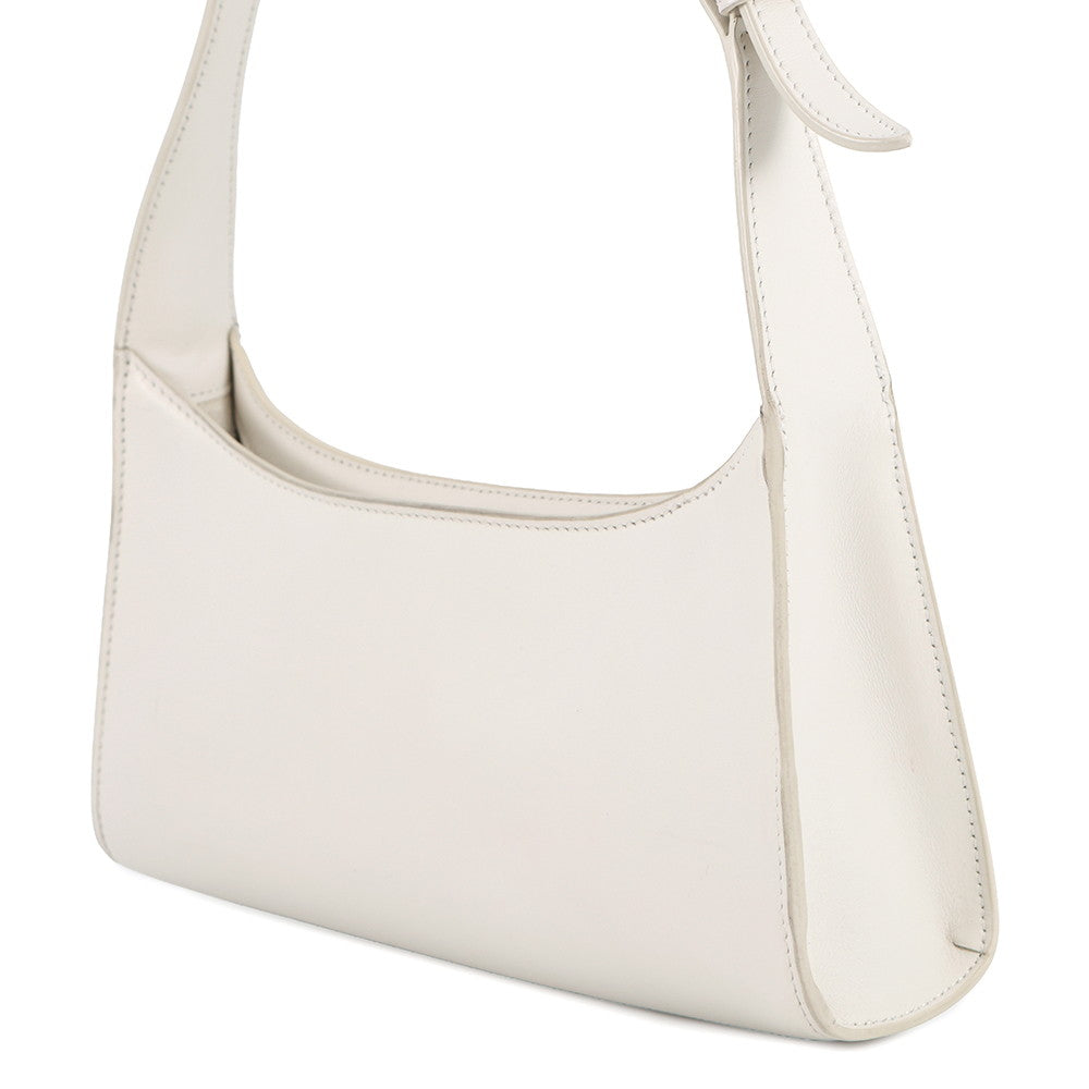CELINE Cuir Triomphe Shoulder Bag White198153 Leather