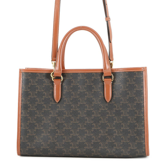 CELINE Triomphe Horizontal Cabas Tote Tan199742 PVC Leather Size Mini